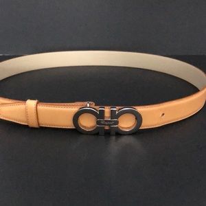 FERRAGAMO VINTAGE WAIST BELTw/SILVER LOGO BUCKLE